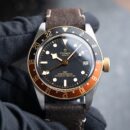 Tudor Black Bay 41mm Stainless Steel 79833MN Men's Watch Black Dial Brown Leather Strap ( Replica )